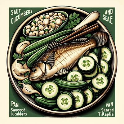 Image of Sarasota's Sauteed Cucumbers with Pan Seared Tilapia