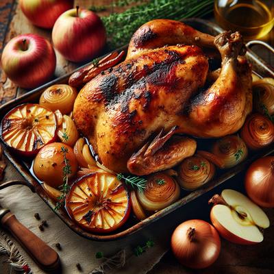 Image of Sarasota's Savory Roasted Chicken Apples Onions
