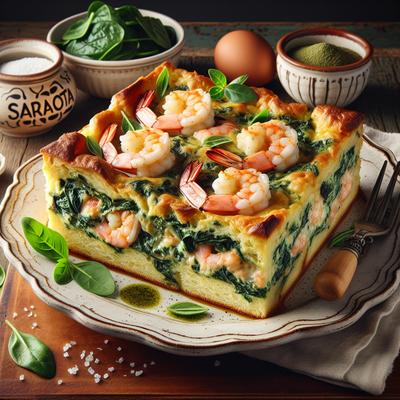 Image of Sarasota's Spinach and Shrimp Strata