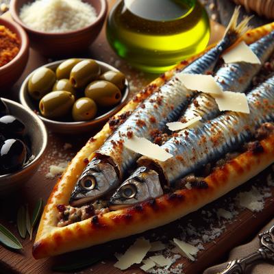 Image of Sardines Parmesan and Olive Tapenade on Pide