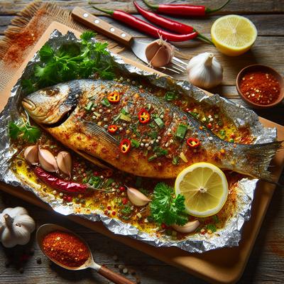 Image of Sassy Spicy Foil Baked Fish for One