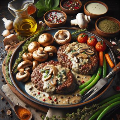 Image of Satan's Salisbury Steaks with Mushroom Sauce