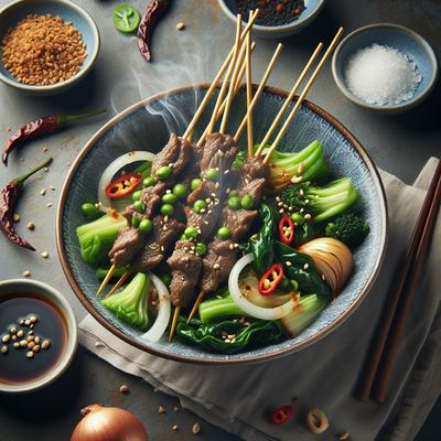 Image of Satay Beef and Choy Sum Stir Fry