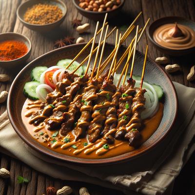 Image of Satay of Beef with Peanut Sauce