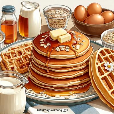 Image of Saturday Morning Soaked Oatmeal Pancakes or Waffles