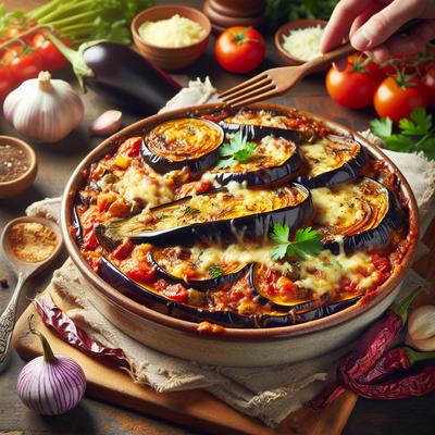 Image of Saucy Eggplant Aubergine Casserole