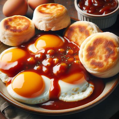 Image of Saucy Eggs with English Muffins