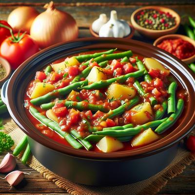 Image of Saucy Green Beans and Potatoes Crock Pot