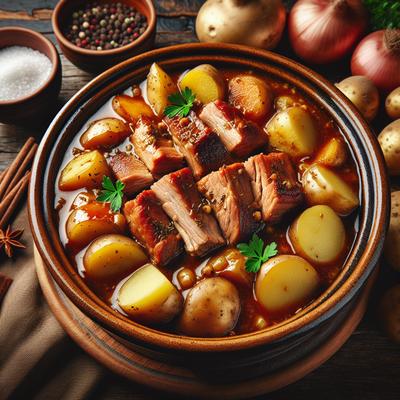 Image of Saucy Pork and Potato Crock Pot