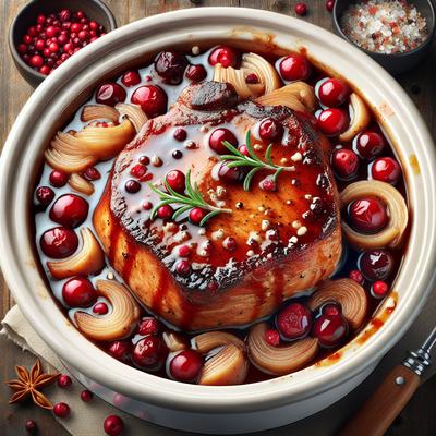 Image of Saucy Pork Chops with Cranberries for the Crock Pot