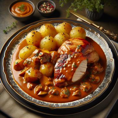 Image of Saucy Potatoes with Chicken or Pork