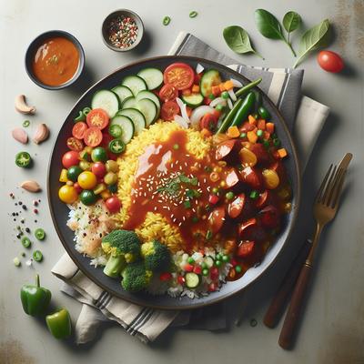 Image of Saucy Rice Lunch Comfort Food