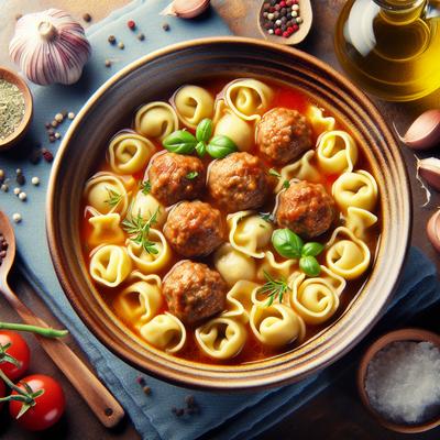 Image of Saucy Tortellini and Meatball Soup A1
