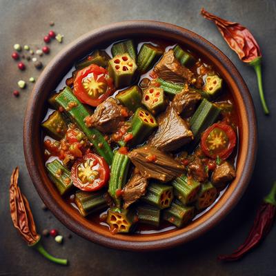 Image of Saudi Okra Stew with Meat Bamia