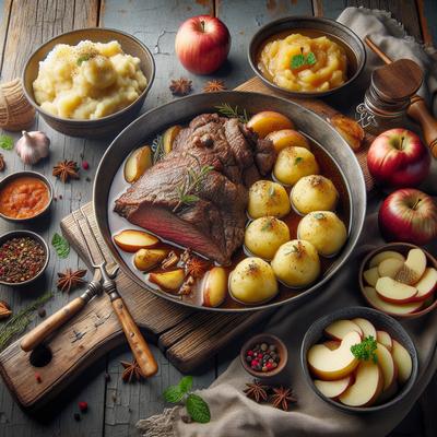Image of Sauerbraten with Potato Dumplings and Applesauce