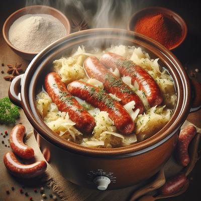 Image of Sauerkraut and Sausage Crock Pot