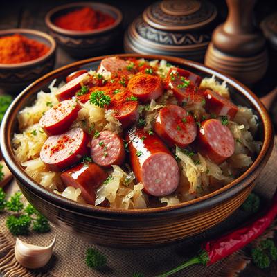 Image of Sauerkraut and Sausage Paprikash
