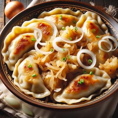 Image of Sauerkraut Potato and Cheese Pierogi W Onions