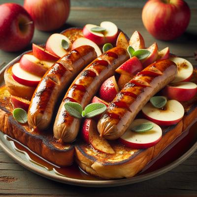 Image of Sausage and Apple Topped French Toast