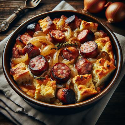 Image of Sausage and Caramelized Onion Bread Pudding