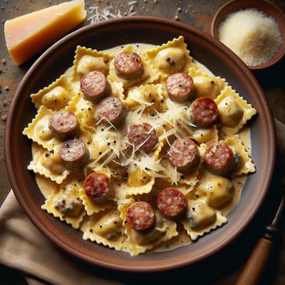 Image of Sausage and Cheese Ravioli Carbonara