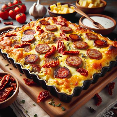 Image of Sausage and Cheese Strata with Sun Dried Tomatoes