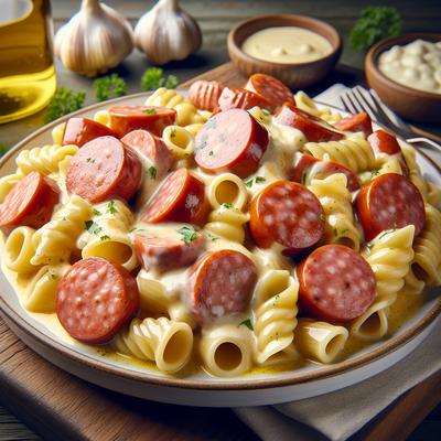 Image of Sausage and Mostaccioli with Rich Cream Sauce