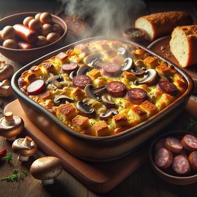 Image of Sausage and Mushroom Strata