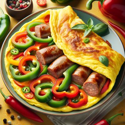 Image of Sausage and Pepper Omelet Low Carb
