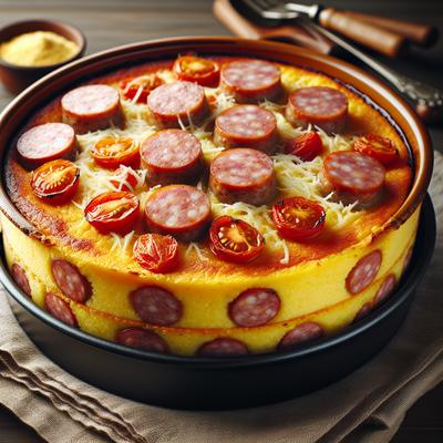 Image of Sausage and Polenta a Layered Baked Casserole