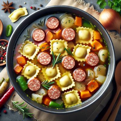 Image of Sausage and Ravioli Soup