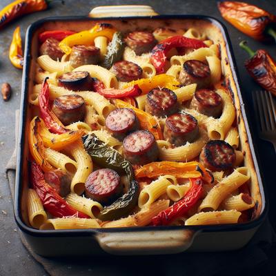 Image of Sausage and Roasted Peppers Pasta Bake