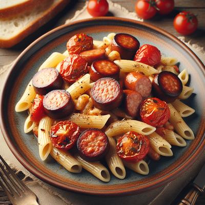 Image of Sausage and Roasted Tomatoes on Pasta