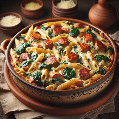 Image of Sausage and Spinach Penne Casserole