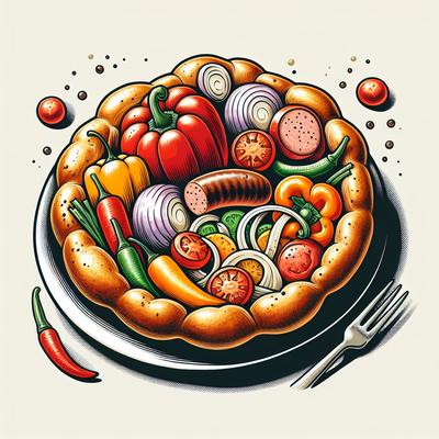 Image of Sausage and Vegetable Popover