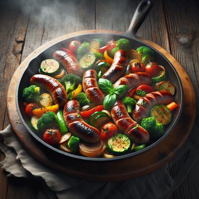 Image of Sausage and Veggie Skillet Supper