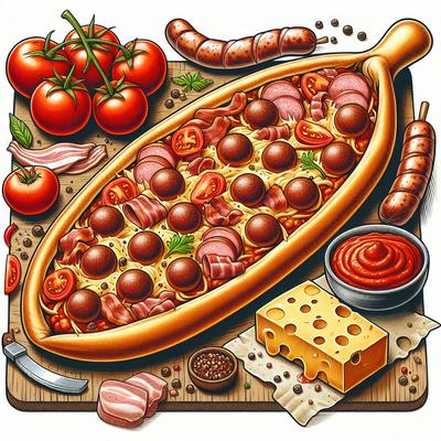 Image of Sausage Bacon Pizza Boats