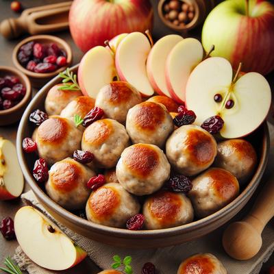 Image of Sausage Balls with Apples and Dried Cranberries
