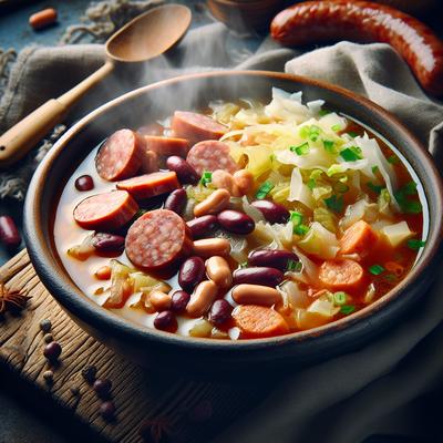 Image of Sausage Bean and Cabbage Soup