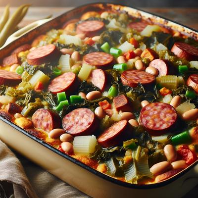 Image of Sausage Beans Greens Casserole