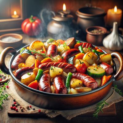 Image of Sausage Casserole with Red Wine