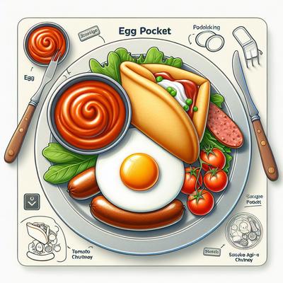 Image of Sausage Egg Pocket with Tomato Chutney