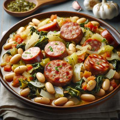Image of Sausage Escarole and White Bean Ragout