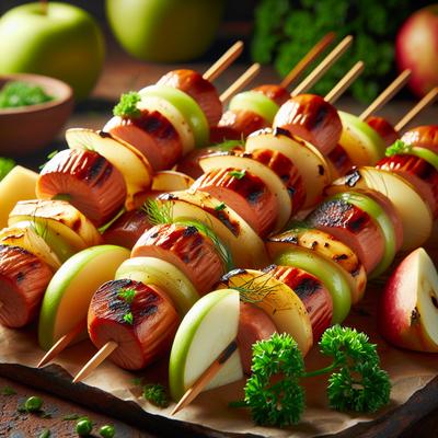 Image of Sausage Fennel and Apple Skewers