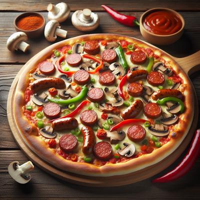 Image of Sausage Pepper and Mushroom Pizza