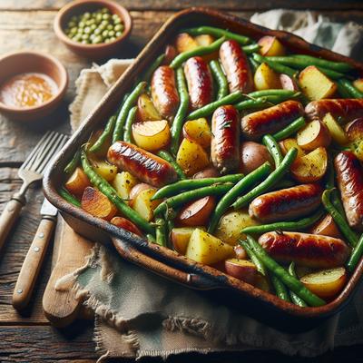 Image of Sausage Potatoes and Green Bean Toss Bake