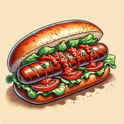 Image of Sausage Sandwich Italian Style