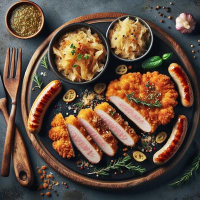 Image of Sausage Schnitzel with Quick Sauerkraut