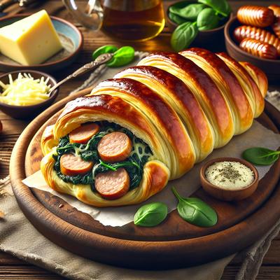 Image of Sausage Spinach Cheese Crescent Braid Low Fat