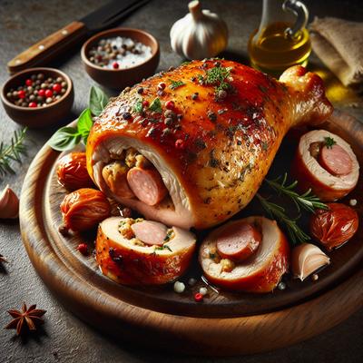Image of Sausage Stuffed Chicken Leg Quarters